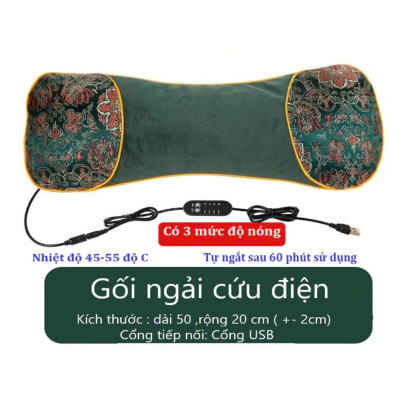 Gối Ngải Cứu Điện Làm Nóng Giảm Đau Mỏi Vai Gáy Nhanh Chóng – Thư Giãn Vai Gáy, Hương Thơm Tự Nhiên