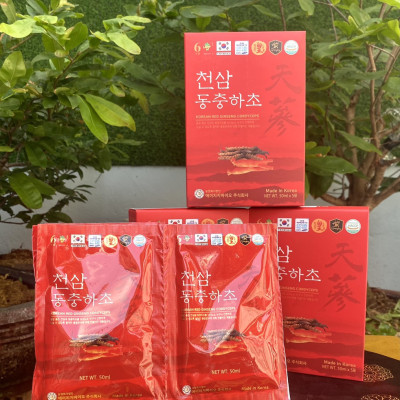 NƯỚC HỒNG SÂM ĐÔNG TRÙNG  30 gói - BẢO VẬT HÀN QUỐC 