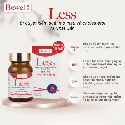 Thực phẩm chức năng hỗ trợ kiểm soát mỡ máu, cholesterol BEWEL LESS