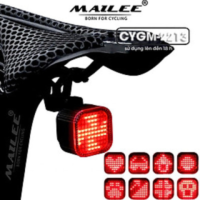 Đèn Hậu Xe Đạp Thông Minh 10 mẫu hình CYGM-2213 Chống Nước IPX6 USB Type-C Sáng Phanh tự động An Toàn Ban Đêm Auto-Stop - Mai Lee