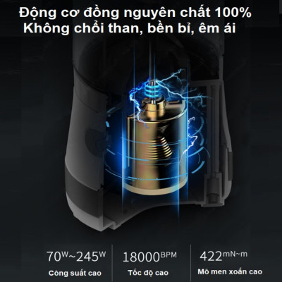 Máy xay hạt cà phê, sinh tố và đá viên dùng pin cầm tay 3 trong 1 thương hiệu Mỹ HiBREW G2 - Hàng Chính Hãng