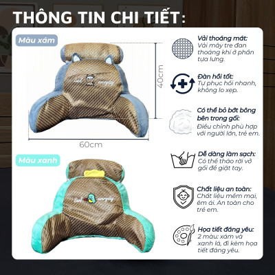 Gối tựa lưng đầu giường mây tre đan DandiHome mềm mại, tiện dụng cho mùa hè