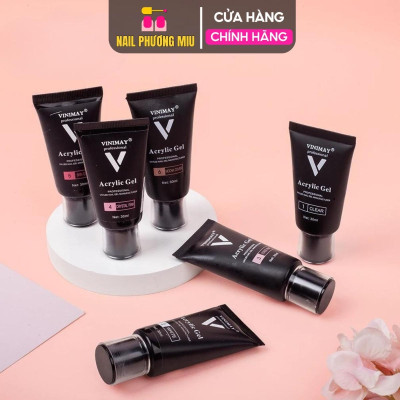 Gel Gôm VINIMAY Cao Cấp chai 30ml Màu Trong Suốt Và Cover Pink Làm Nail, Tuýp Gel Nối Móng Úp Nhanh, Bền Đẹp Dẻo, Đặc, Dễ Tạo Hình Women Nữ