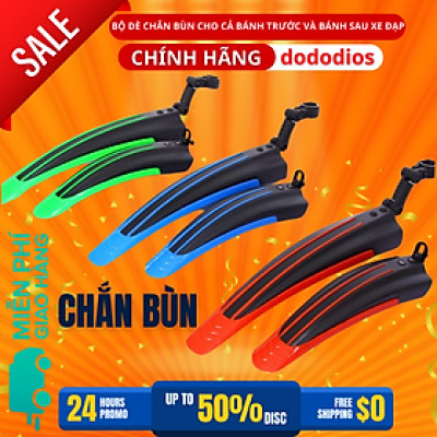 (CHỌN MÀU) Bộ Dè Chắn Bùn Cho Cả Bánh Trước Và Bánh Sau Xe Đạp Leo Núi 4 Sọc Màu - Chính hãng dododios