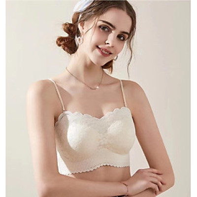 (BST Mới) Áo bra ren hoa 2 dây có mút ngực dáng croptop Vicci AV.12 sexy, sang chảnh Freesize