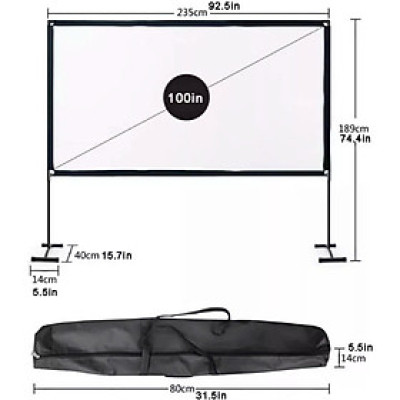 Màn chiếu di động gấp gọn ngoài trời 2 chân ApolloTỷ lệ 16:9- Hàng nhập khẩu