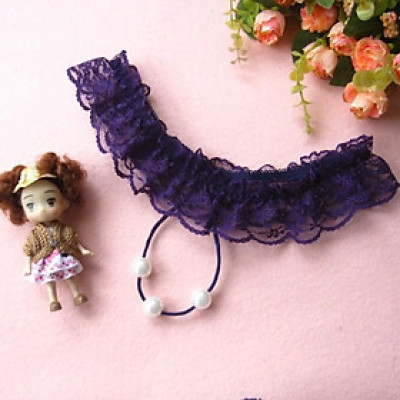 Quần chip lọt khe ren nữ hạt châu sexy - Tím