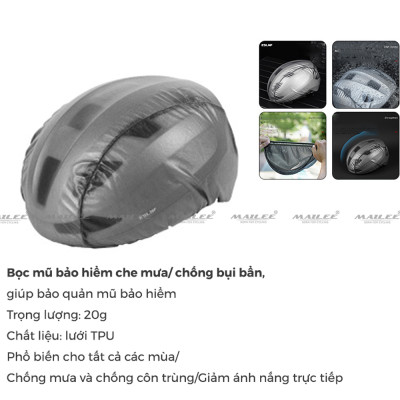 Vỏ Bọc mũ bảo hiểm xe đạp AD-01 1 cỡ có phản quang, giúp chống nước, chống gió, bụi, bọc mũ bảo hiểm xe đạp - Mai Lee