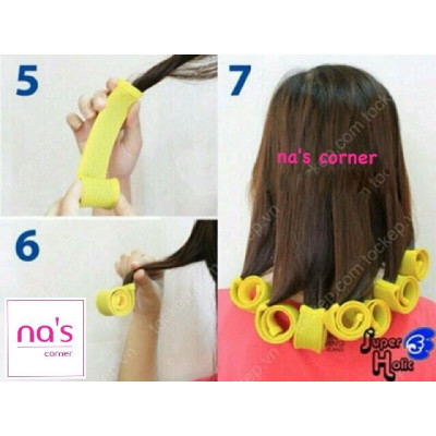 18 lô sên uốn xoăn cuốn cụp đuôi tóc không dùng nhiệt