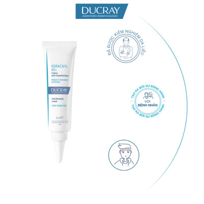 Kem ngừa mụn viêm & thâm chuyên biệt dành cho da nhờn, tổn thương Ducray Keracnyl PP+ Anti-Blemish Cream 30ml