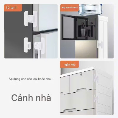 2 Chốt Cánh Tủ , Khóa Tủ Lạnh, Cánh Tủ Ngăn Kéo, Giữ An Toàn, Chắc Chắn, Nhỏ Gọn Tiện Dụng Gia Đình- TakyHome 3108set2