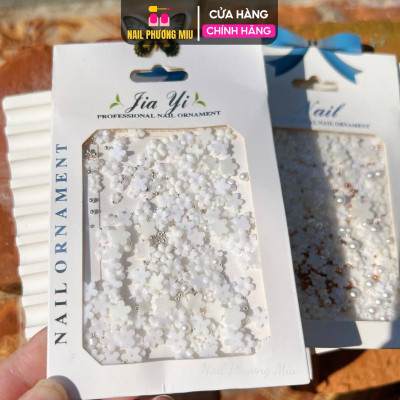 Charm Hoa Nhí Mix Bi Hạt Trai, Trang Trí Móng Làm Nail, Chất Liệu Nhựa Bi Sắt, Tạo Điểm Nhấn Độc Đáo, Hợp Mọi Màu Sơn
