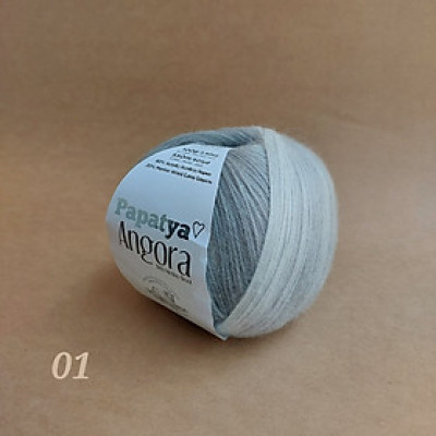 Cuộn len loang Papatya Angora đan móc khăn áo ấm đông