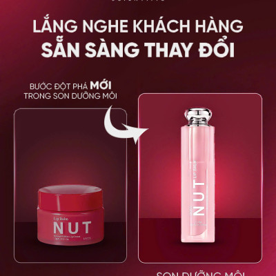 SON NUT LYCOS có màu - Son Dưỡng Môi Lycos căng mọng, dưỡng ẩm, mờ thâm, cải thiện nứt nẻ. 10g