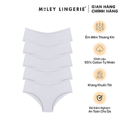 Combo 5 Quần Lót Nữ Cotton Thiên Nhiên Being Me Miley Lingerie- Màu Trắng