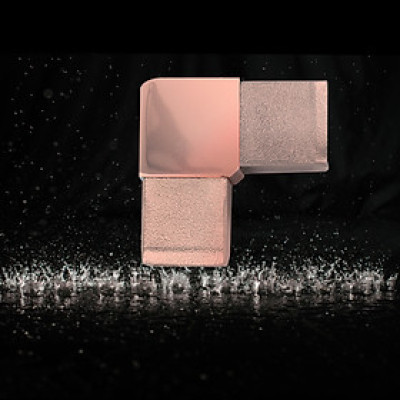 Chuyển góc 90 độ cabin tắm chất liệu inox 304 vàng hồng Hiwin cao cấp HL-035RG3