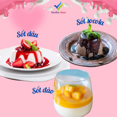 Set Bánh Panna Cotta Vị Dâu, Đào, Socola VietTin Mart