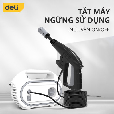 Máy Rửa Xe Mini Deli Công Suất Lớn - Tiết Kiệm Điện Năng, Phun Rửa Đa Năng - DL882201