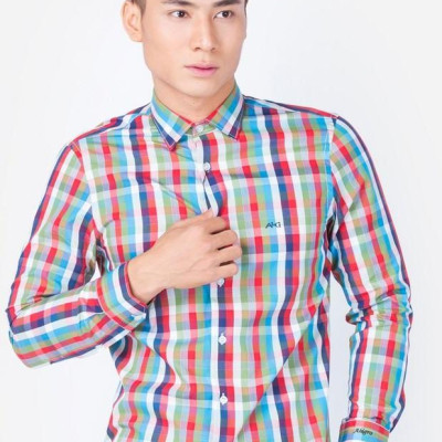Áo Sơ Mi Nam Tay Dài Aligro Sọc Đỏ ALGS061