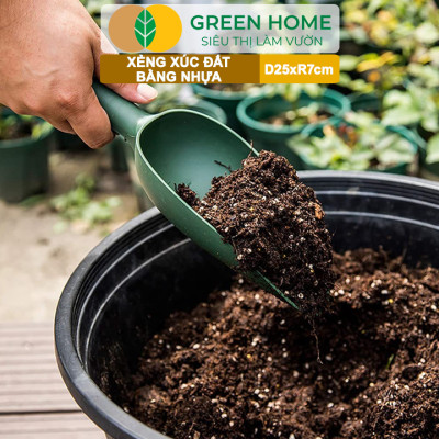 Xẻng Xúc Đất Greenhome, D25cm, Dụng Cụ Làm Vườn ,Chất Liệu Nhựa, Siêu Bền, Dễ Vệ Sinh, Có Chia Vạch Tiện Lợi