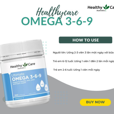Omega 3-6-9 Úc Healthy Care Ultimate 1000mg Tạo sức khỏe cho tim, não, khớp, mắt và cải thiện da khô - OZ Slim Store