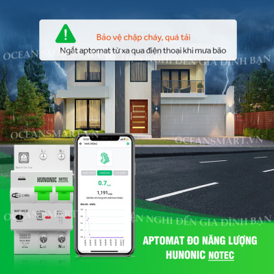 Aptomat Thông Minh Đo Năng Lượng HUNONIC Notec - HNATME