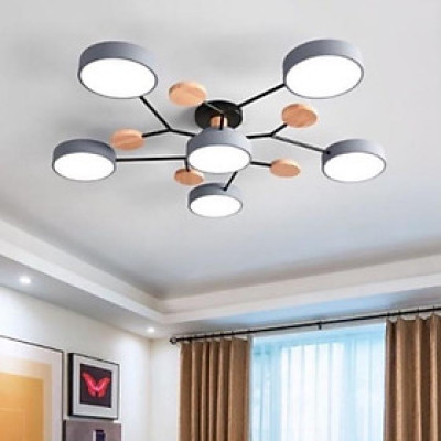 Đèn trần hiện đại MACARON 6 tay với 3 chế độ màu ánh sáng hiện đại