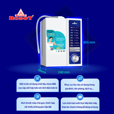 Máy Lọc Nước Điện Giải Ion Kiềm ROBOT ionMega 117 Dòng Máy Cơ - Hàng Chính Hãng