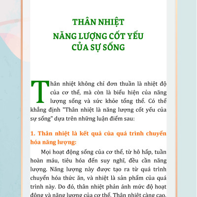 Thân Nhiệt Quyết Định Sinh Lão Bệnh Tử + Thân Nhiệt Năng Lượng Cốt Yếu Của Sự Sống