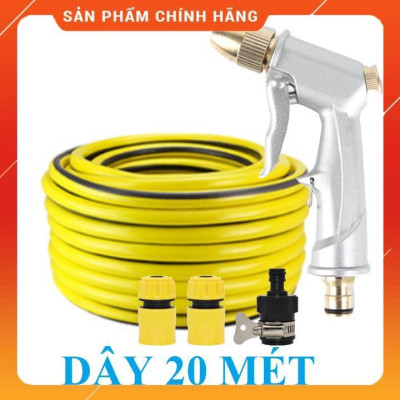 Vòi Xịt Rửa Xe️ Bộ dây vòi xịt nước rửa xe, tưới cây , tăng áp 3 lần, loại 20m 206701 đầu đồng