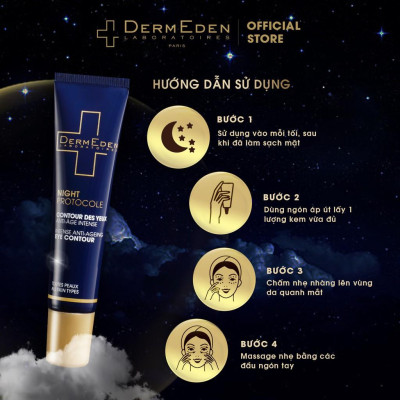 Kem mắt làm mờ quầng thâm nếp nhăn bọng mắt tàn nhang DERMEDEN Eye Contour Retinol 1% + Niacinamide 5% 15ml