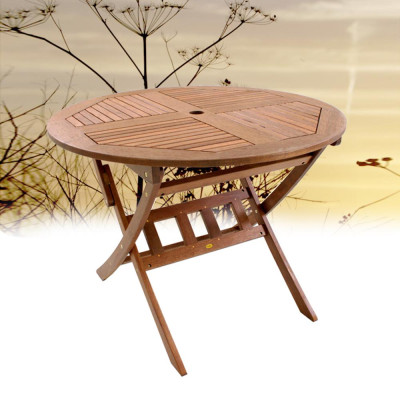 Bàn Xếp Tròn Punai IBIE NT4002 (100 x 100 x 72 cm) - Nâu