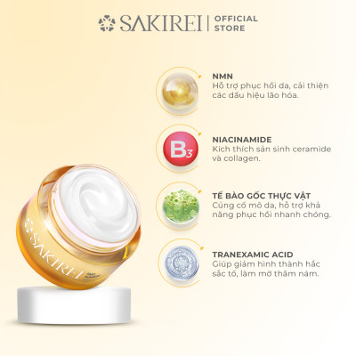 Kem dưỡng ẩm, làm sáng mịn và phục hồi da Sakirei NMN Revitalize Cream 50g
