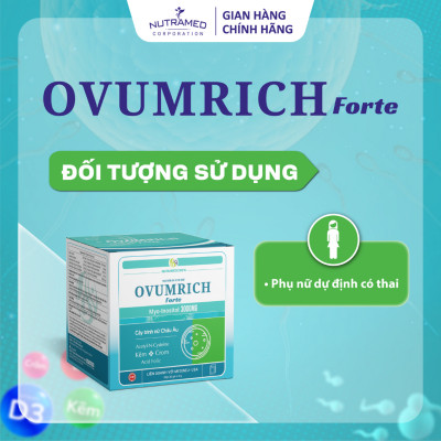 Ovumrich Forte giúp bổ sung Myo-inositol, vitamin và khoáng chất cần thiết cho phụ nữ thả bầu (30 gói) - Nutramed