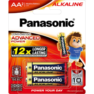 Vỉ Pin kiềm Panasonic Alkaline AA LR6T (2 viên/4 viên/10 viên) - Hàng chính hãng