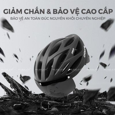 Mũ Bảo Hiểm Đạp Xe CYCLAMI HX-06K PRO với Kính Gió Từ Tính Nhựa ABS/PC cao cấp, lót EPS chống va đập, kính gió từ tính - Mai Lee