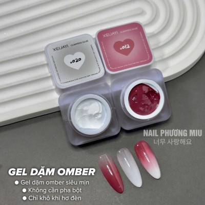 Gel Dặm Lẻ Màu Đen Trắng, Đỏ Hồng Ombre Móng XEIJAYI Đặc Mịn Có Thể Vẽ, Không Cần Pha Bột