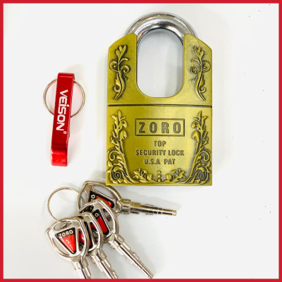 Ổ khóa chống cắt ZORO cao cấp 6 phân chìa tròn bông lúa càng chống cắt - khóa ngoài trời chống gỉ - công nghệ mỹ - hàng chính hãng