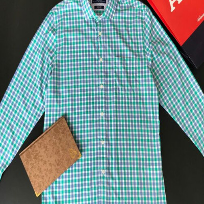 ÁO SƠ MI KẺ DÀI TAY DÁNG SLIMFIT MÃ ALGS187