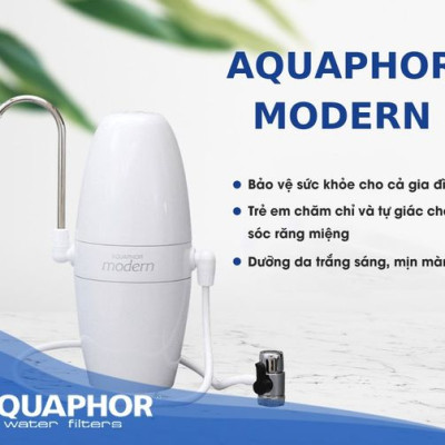 Bộ lọc đầu vòi Aquaphor MODERN Trắng - Hàng Chính Hãng