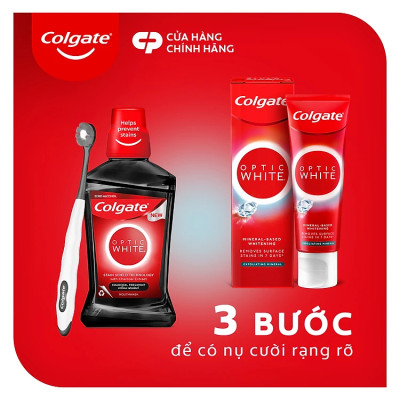 Bộ 4 Kem Đánh Răng Colgate trắng răng Optic White Exfoliating Mineral cho răng sáng bóng 100g/tuýp