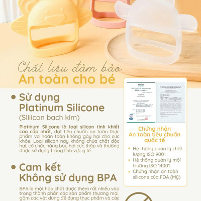 Gặm nướu cho bé từ sơ sinh SILIPOT BEBE mềm, chất liệu platinum silicone, an toàn cho bé, không BPA, chịu nhiệt 250 độ