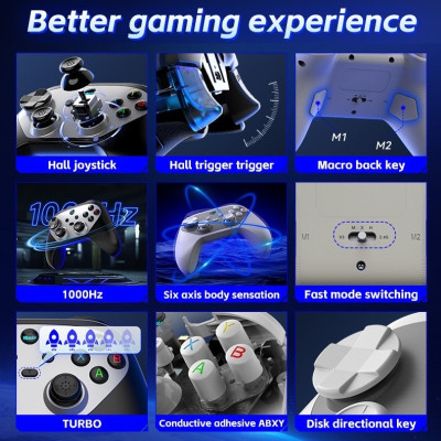 Gamepad tay game Không dây Bluetooth G6S Đa kết nối cho máy tính, laptop, smartphone, máy tính bảng, máy game hàng nhập khẩu