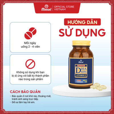 Hộp Viên Uống Bổ Xung DHA + EPA + Vitamin E Mamori Giúp Tăng Cường Trí Nhớ Tăng cường Thị Lực và Sức Khỏe Tim Mạch (455 mg x 60 viên)