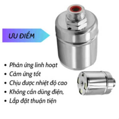 Van Phao Cơ Inox Thông Minh Thế Hệ Mới Tự Động Ngắt Khi Nước Đầy-Kèm Cuộn Su Non