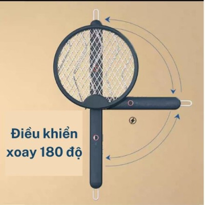 Vợt Diệt Muỗi Thông Minh Gấp Gọn 2 In 1 Kiêm Đèn Bắt Muỗi Tự Động Ban Đêm Gấp Gọn, 2 Lớp Lưới Bảo Vệ An Toàn - Hàng Loại 1 - Chính Hãng MINIIN