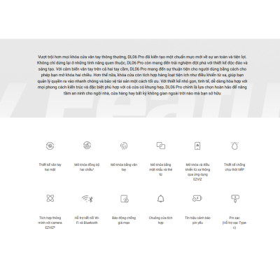 Khóa cửa thông minh cho cửa nhôm EZVIZ DL06 Pro - Hàng chính hãng