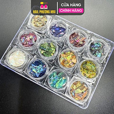 Xà Cừ Vân Đá Siêu Mỏng 12 Màu, Chất Liệu Ngọc Trai Sáng Bóng, 7g/Hũ Dành Cho Thợ Làm Nail  Nhà Nail Phương Miu khảm xà cừ việt nam