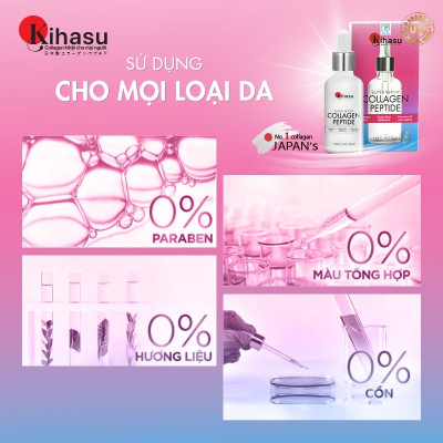Serum Collagen KIHASU Dưỡng Trắng Sáng Da, Làm Mờ Vết Sạm, Tàn Nhang, Trẻ Hóa Làn Da, Hiệu Quả Sau 8 Tuần Sử Dụng