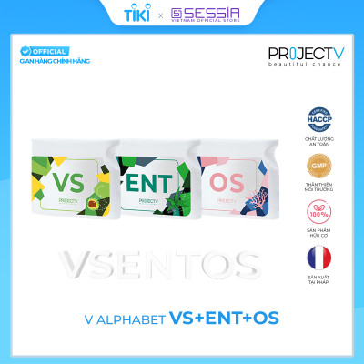 [TẶNG 5 TÚI PV ZIP] Thực Phẩm Sức Khoẻ VS+ENT+OS | V Alphabet - Điều hòa huyết áp, Giảm đau khớp, Ngừa loãng xương - PROJECT V - Xuất xứ Pháp, Hàng Chính Hãng